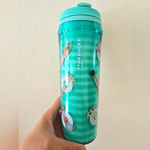 NWT Starbucks 2025 LATAM Summer BY Pool Cold Cup Tumbler With Flip Lid 20 Oz